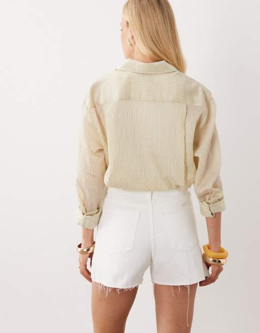 Mango – Białe szorty jeansowe, 100% bawełna, 4 z 5