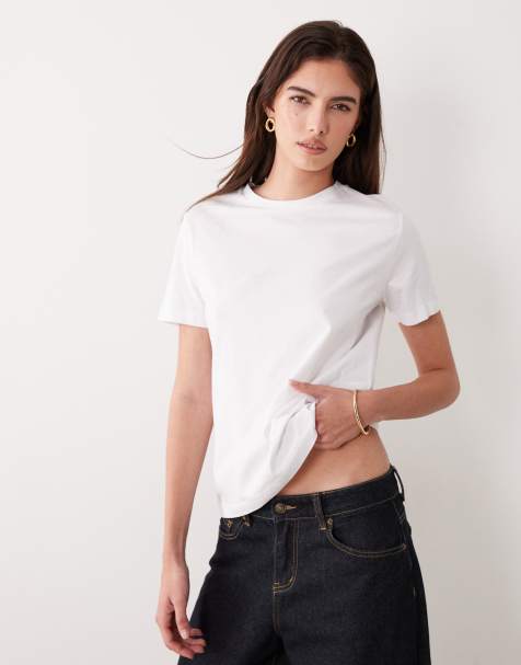 Mango – Biały T-shirt z okrągłym dekoltem - view 1