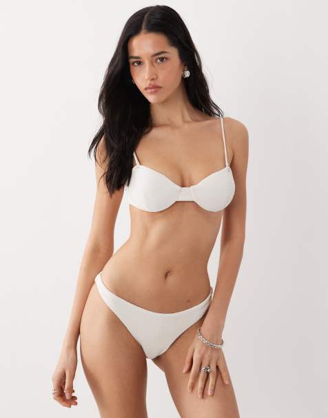 Mango - Bikinitopje en -broekje met textuur in wit - view 1