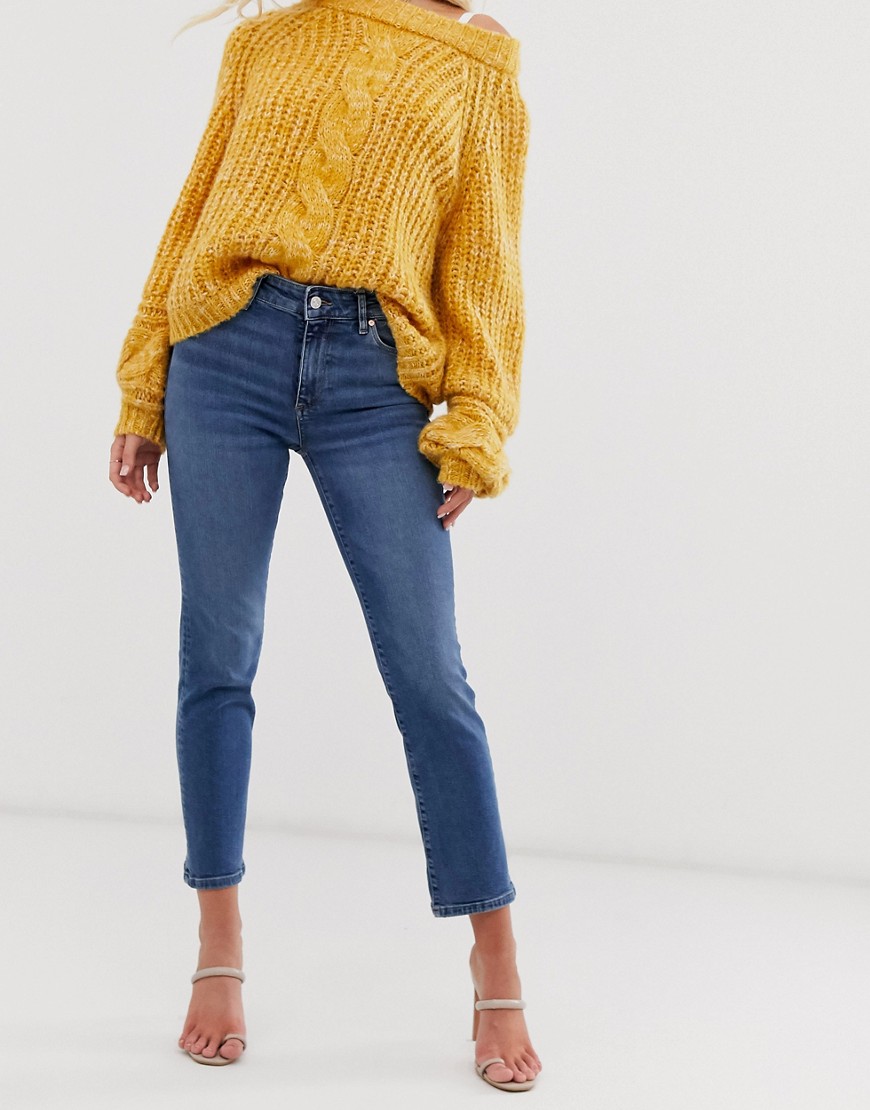 Mango – Blå jeans med lige ben i komfortabelt strækmateriale
