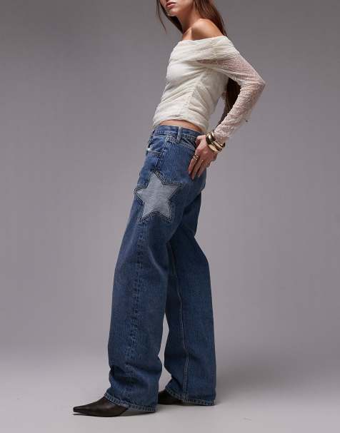 Mango – Blå jeans med stjärnmönster - view 1