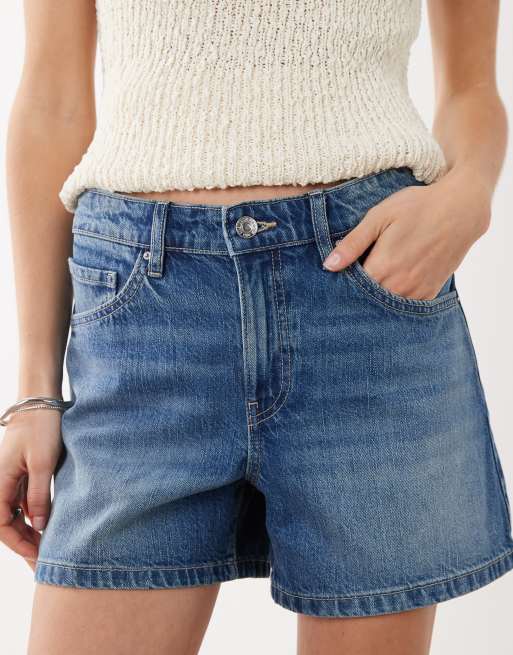 Mango – Blå jeansshorts i 100% bomull, 3 av 5