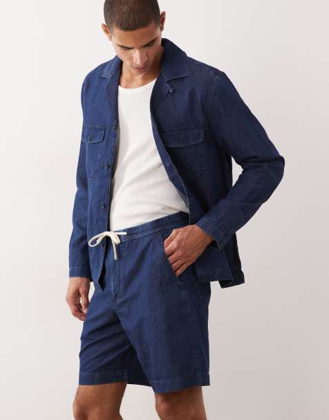 Mango - Blå shorts i bomuldsblanding med denimlook og afslappet pasform - view 1