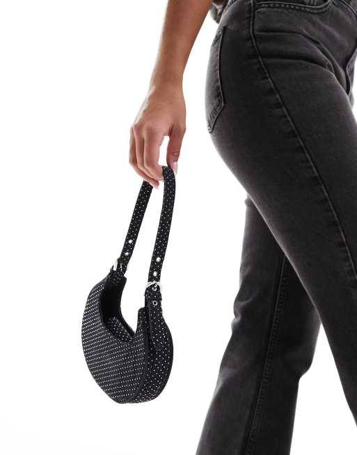 Mango - Blå skuldertaske med hotfix i denim