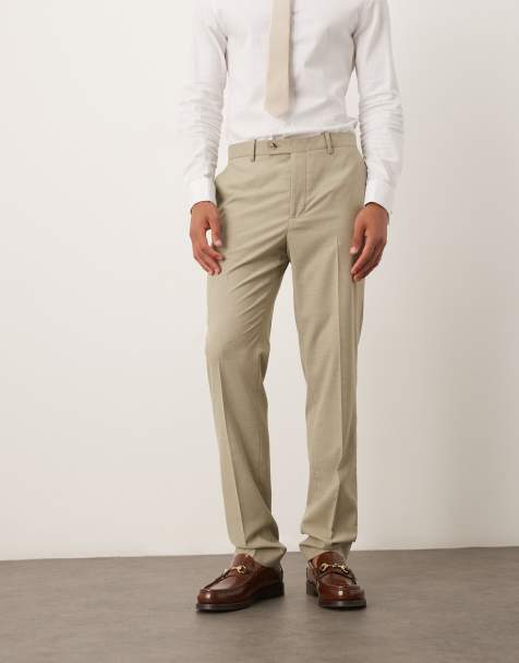 Mango slim fit tailored trouser co-ord in pale green