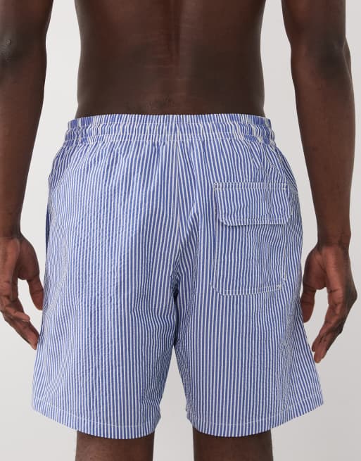 Mango - Blåstribede badeshorts i seersucker, 5 af 5