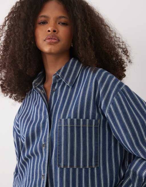 Mango - Blåstribet T-shirt i 100% bomuld, 3 af 4