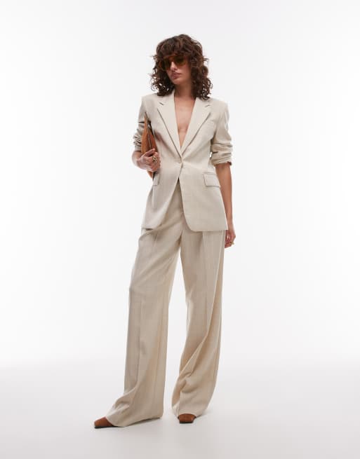 Mango Blazer classico beige in coordinato ASOS