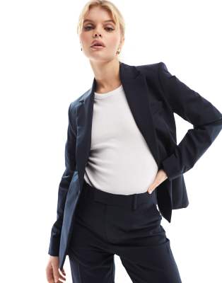 Veston Femme à Un Bouton, Qualitas, Bleu Marine