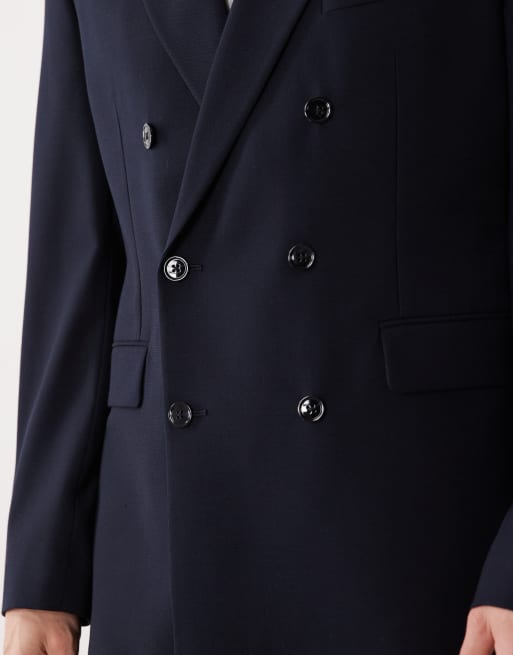 Mango - Blazer de costume d'ensemble à double boutonnage - Bleu marine, 3 de 5
