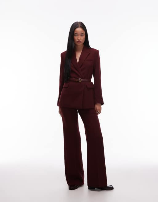 Mango - Blazer d'ensemble à fermeture croisée - Bordeaux, 2 de 4