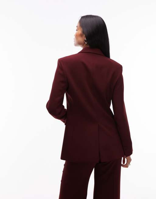 Mango Blazer d'ensemble à fermeture croisée Bordeaux ASOS