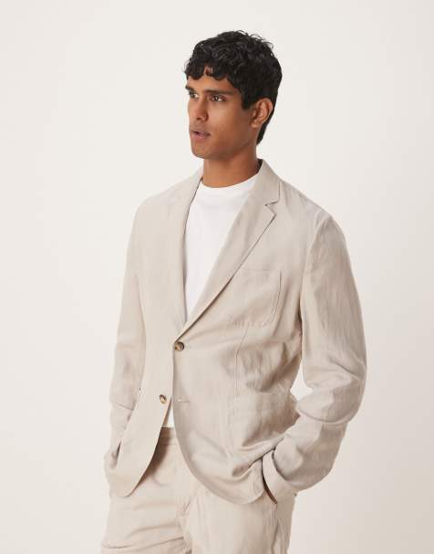 Mango - Blazer d'ensemble ajusté en lin mélangé - Beige clair - view 1
