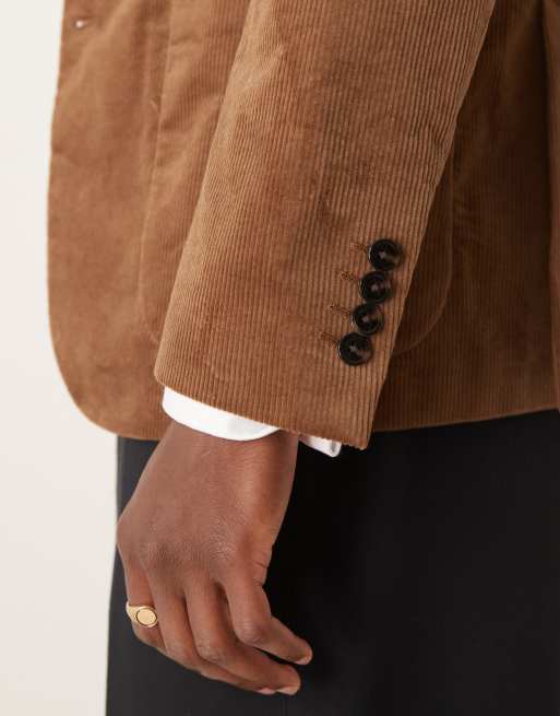 Mango Blazer en velours côtelé Marron moyen ASOS