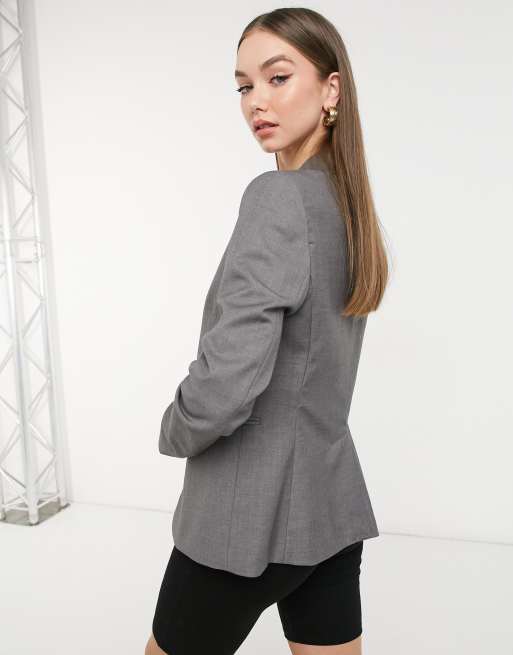 Mango grey sale blazer