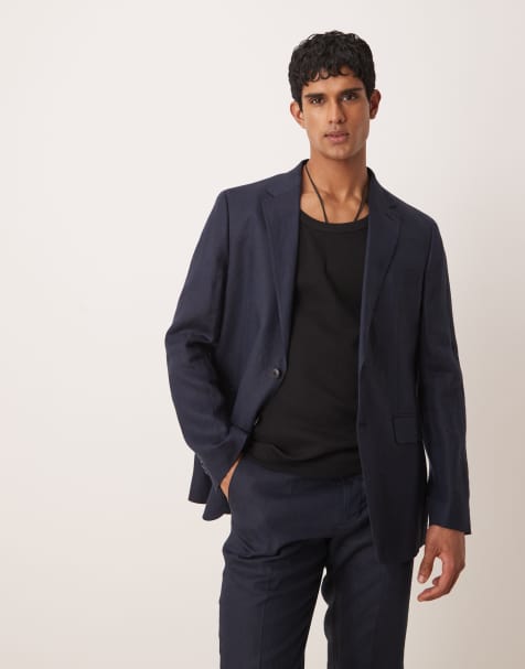 Mango - Blazer in lino blu navy in coordinato - view 1