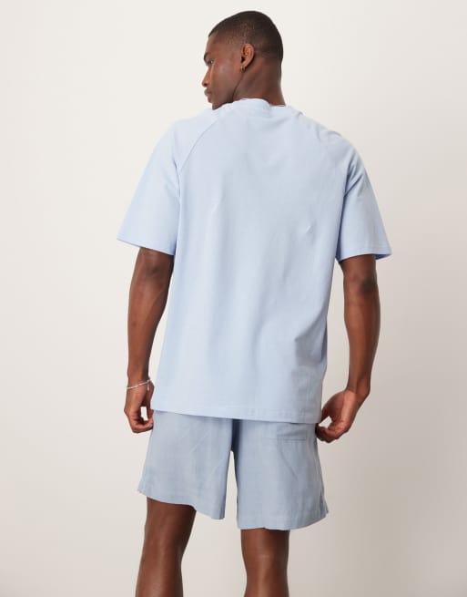 Mango – Blekblå, avslappnad t-shirt i linnemix, 3 av 4