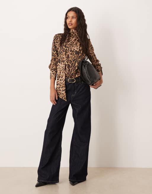 Mango - Blouse à encolure nouée et imprimé léopard, 2 de 4