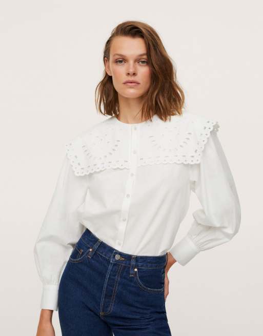 Witte blouse mango new arrivals