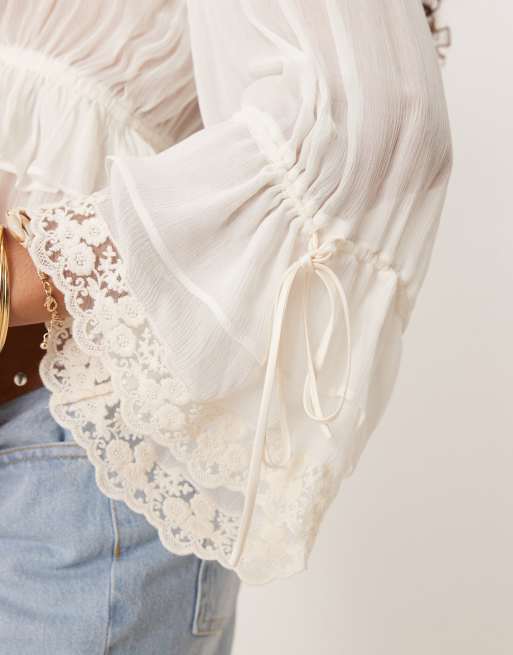 Boho Chic Blouse Blanche Dentelle Boheme Blanche Dentelle Boheme