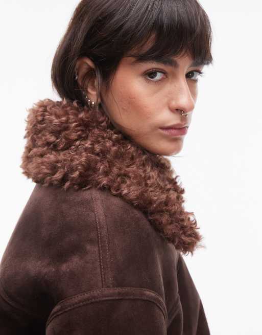 Veste Mango En Faux Shearling (daim) - Taille M Américaine, Style Bomber, Neuf Avec étiquettes