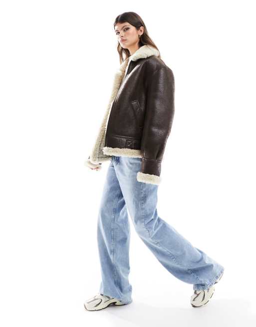 Veste Mango Faux Shearling - Bomber Taille M Neuve Avec étiquettes