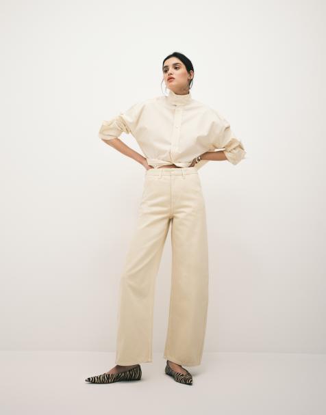 Mango – Blues – Jeans aus 100% Baumwolle in Buttergelb mit abgerundetem Beinschnitt - view 1