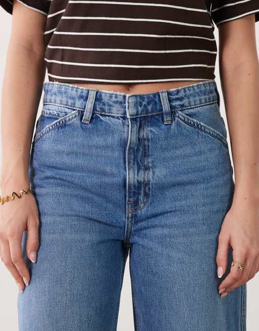 Mango - Blues - Jeans met wijde ronde pijpen van 100% katoen in blauw, 4 van 5