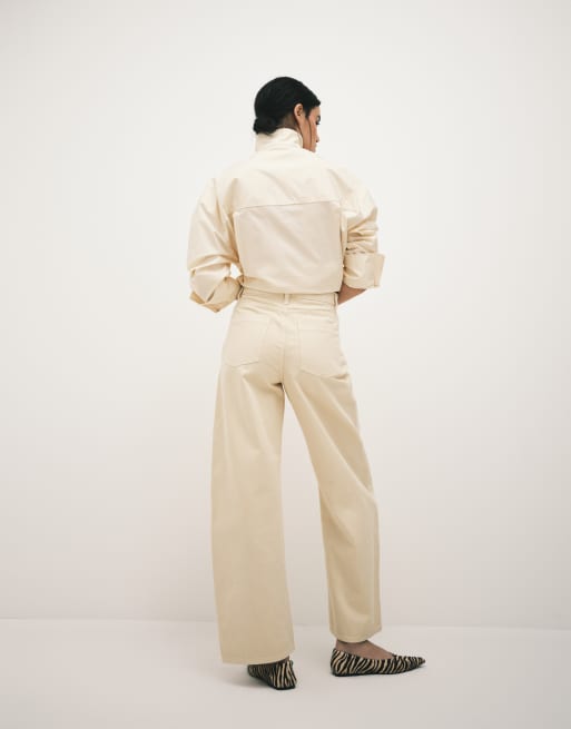 Mango - Blues - Smørgule jeans i 100% bomuld med tøndeformede ben, 3 af 5