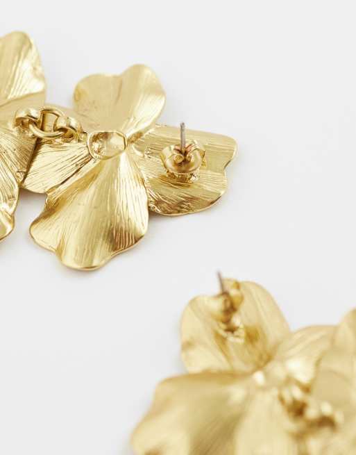 Mango Blumen-Ohrstecker in Gold, 3 von 4
