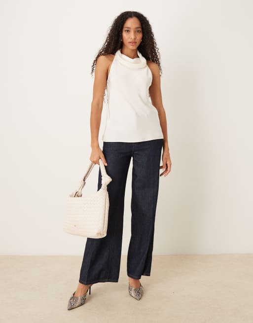 Mango - Blusa accollata bianca, 2 di 4