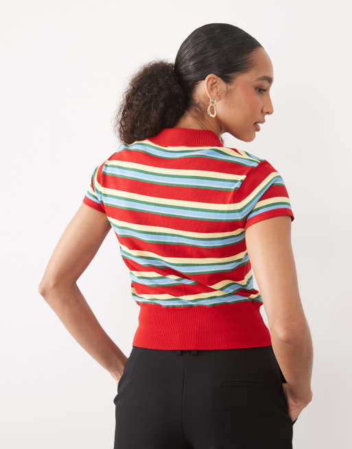 Mango - Blusa bianca a maniche lunghe monospalla stretta in vita, 4 di 4