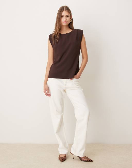 Mango - Blusa senza maniche marrone, 2 di 4