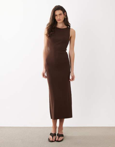 Brown Midi Dresses | Light & Chocolate Brown Midi Dresses | ASOS