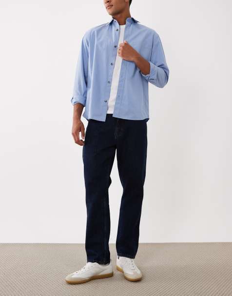 Mango Bob 100% cotton straight leg jeans in dark blue