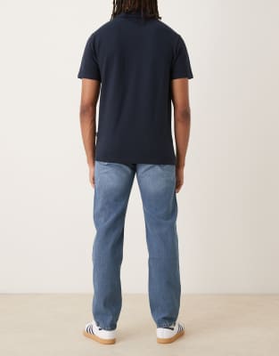 Mango Bob Cotton Tapered Jeans In Blue