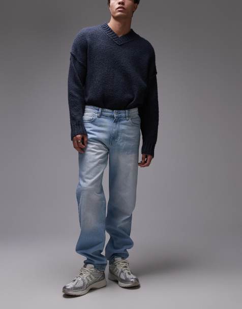 Mango – Bob – Ljusblå, avsmalnande jeans - view 1