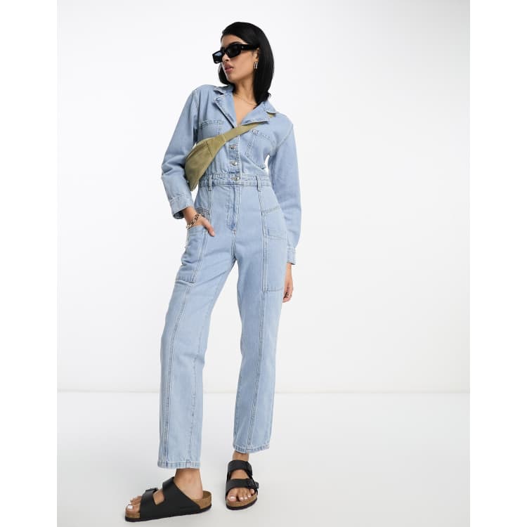 Mango boiler suit in denim blue