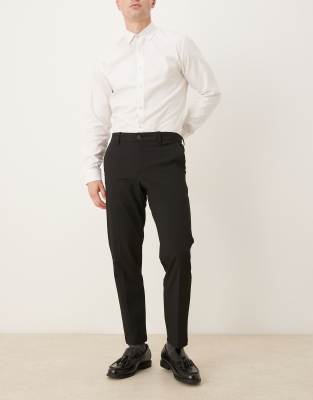 Mango Bologna Cotton Mix Tailored Pants In Black