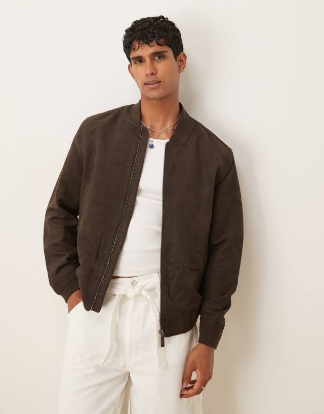 bomber jacket in brown