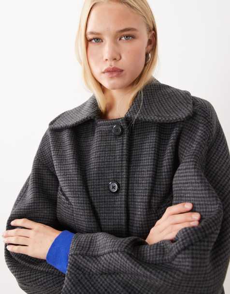 Mango bomber jacket in navy plaid - view 1