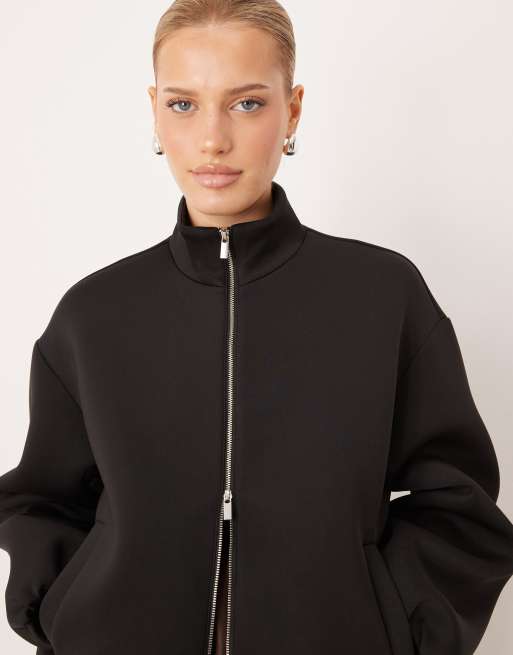 Mango – Bomberjacke in Schwarz mit Reißverschluss, 2 von 4