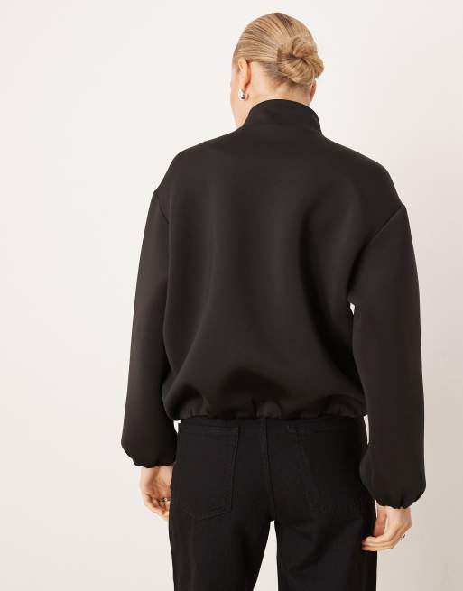 Mango – Bomberjacke in Schwarz mit Reißverschluss, 4 von 4