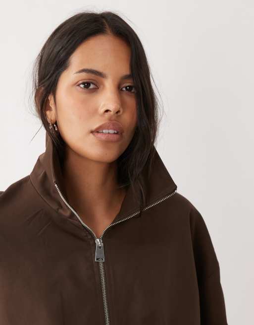 Mango Bomberjacke mit Stehkragen in Braun, 3 von 4