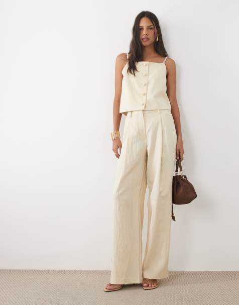 Mango Bonnie relaxed pants in pastel yellow - part of a set - view 1