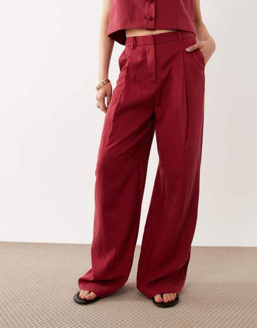 Mango Bonnie relaxed pants in red - part of a set, 2 of 5