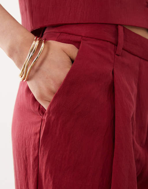 Mango Bonnie relaxed pants in red - part of a set, 3 of 5