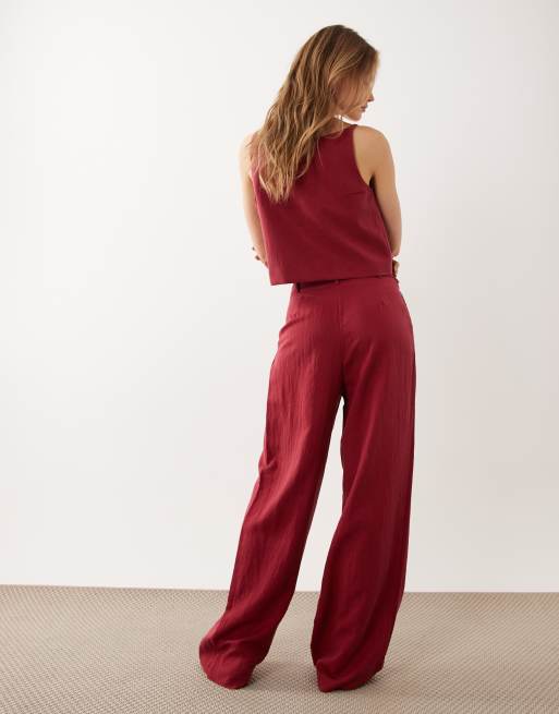 Mango Bonnie relaxed pants in red - part of a set, 5 of 5