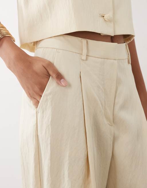 Mango Bonnie relaxed trouser co-ord in pastel yellow, 2 of 5
