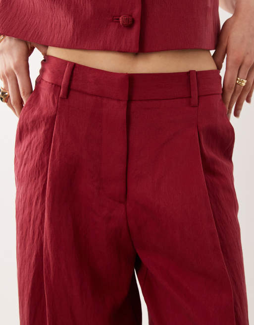 Mango Bonnie relaxed trouser co-ord in red, 4 of 5
